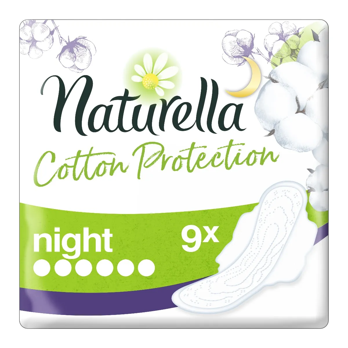 Naturella Cotton Night vložky 9 ks
