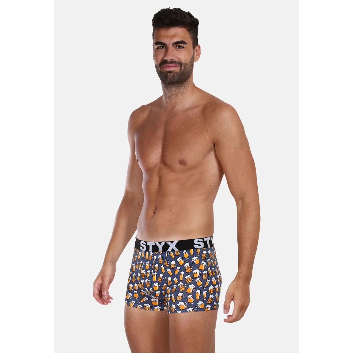 Styx Pánské boxerky art sportovní guma nadrozměr pivo (R1357) 4XL
