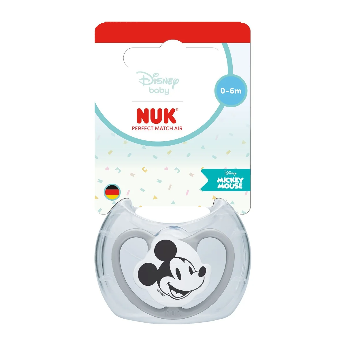 NUK Perfect Match Air Dudlík Disney Mickey 0–6m box 1 ks grey
