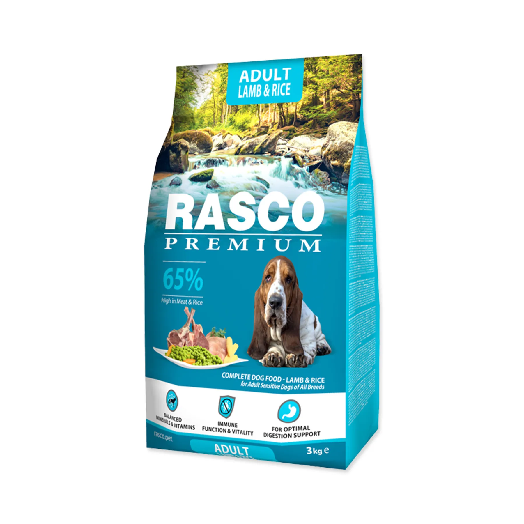 Rasco Premium Adult Jehně s rýží granule 3 kg