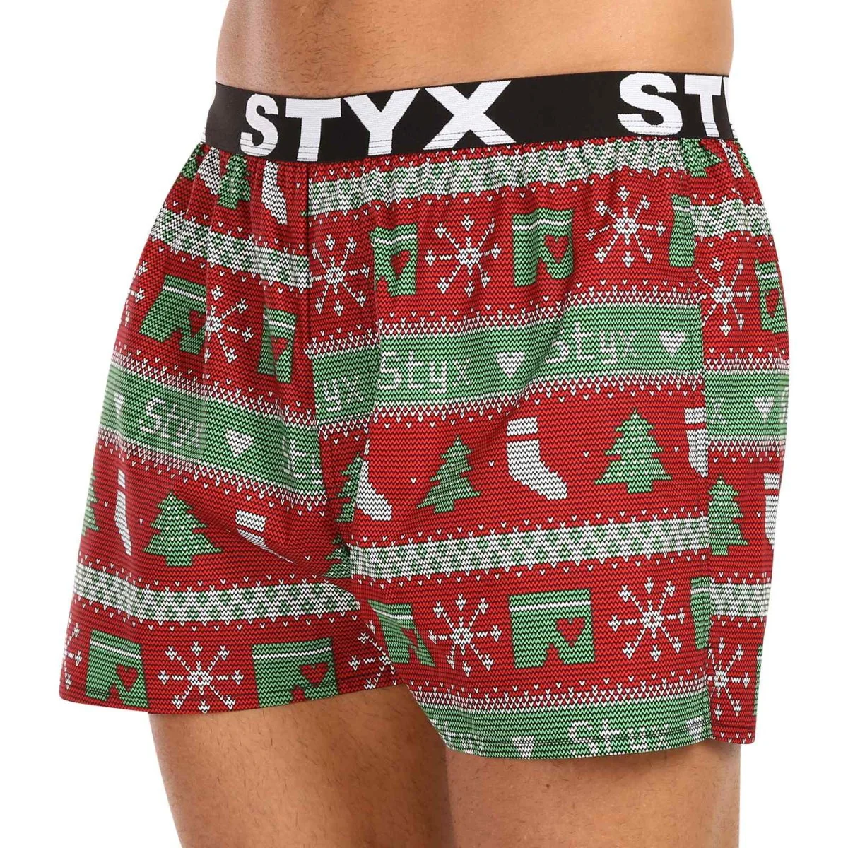Styx Pánské trenky art sportovní guma Vánoce pletené (B1658) XXL