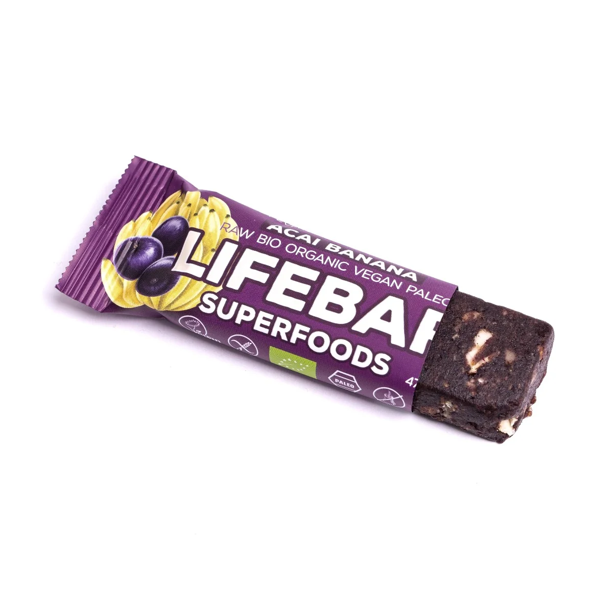 LifeFood Lifebar Superfoods tyčinka Acai Banana RAW BIO 47 g
