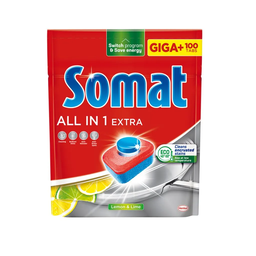 Somat Tablety do myčky All in 1 Extra Lemon & Lime 100 ks