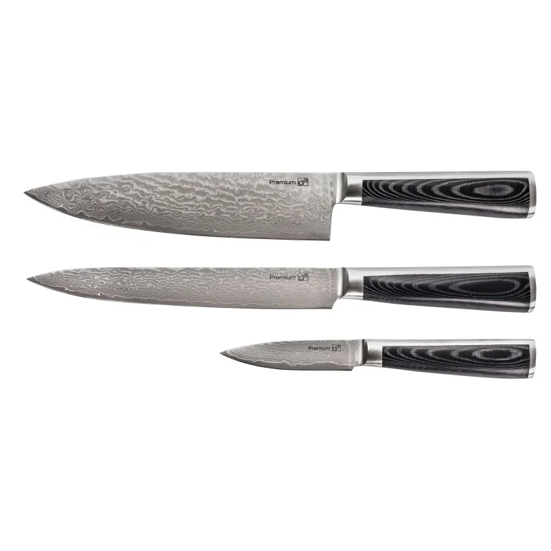 G21 Sada nožů Damascus Premium Box, 3 ks