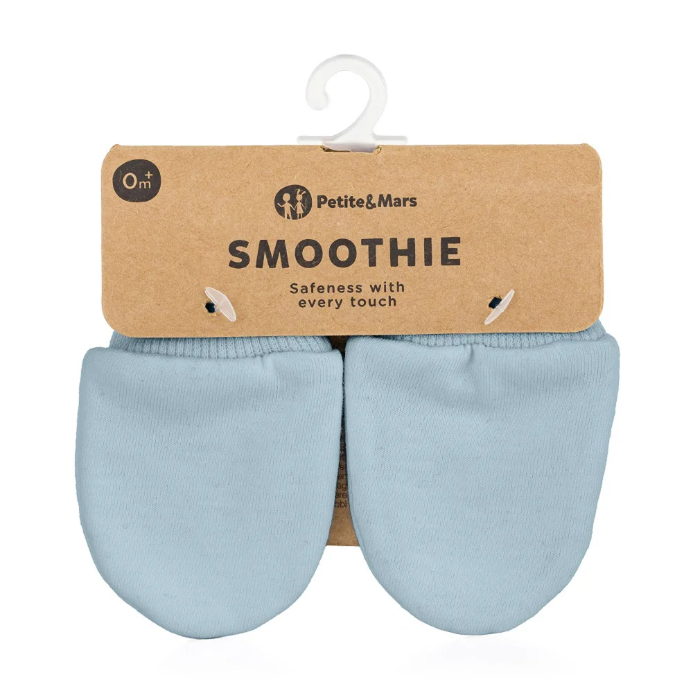 Petite&Mars Rukavičky kojenecké 1 pár smoothie sky blue