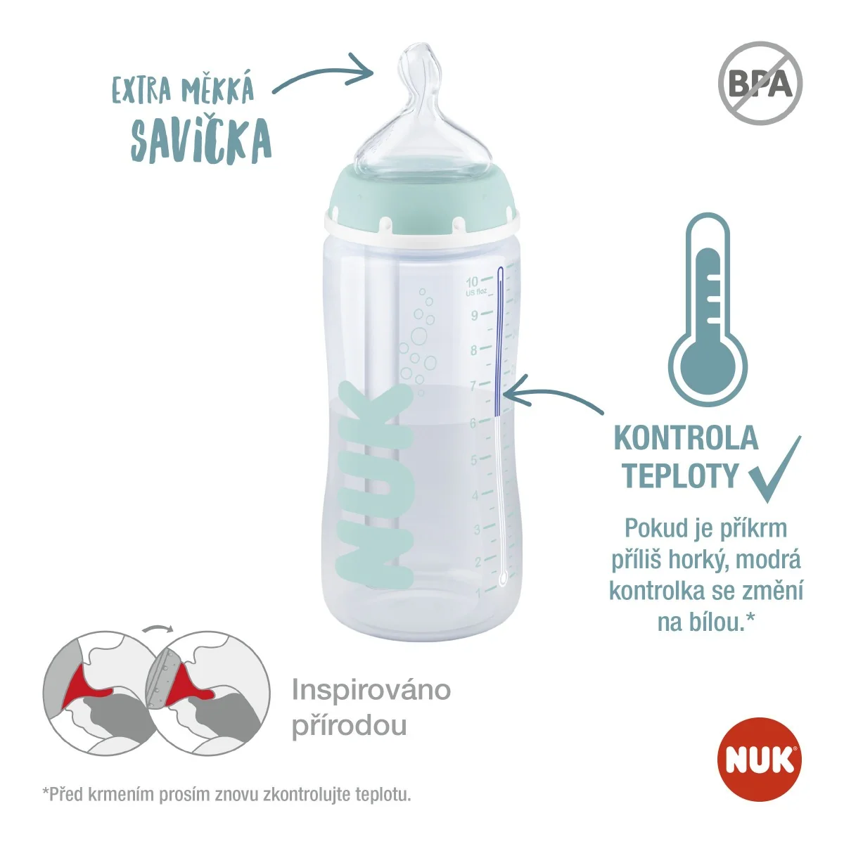 NUK FC+ Anti-colic Láhev s kontrolou teploty 300 ml 1 ks