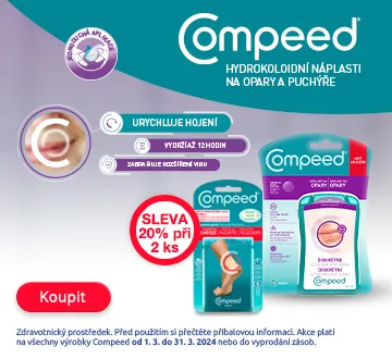 Compeed při 2 ks 20% (březen 2024)