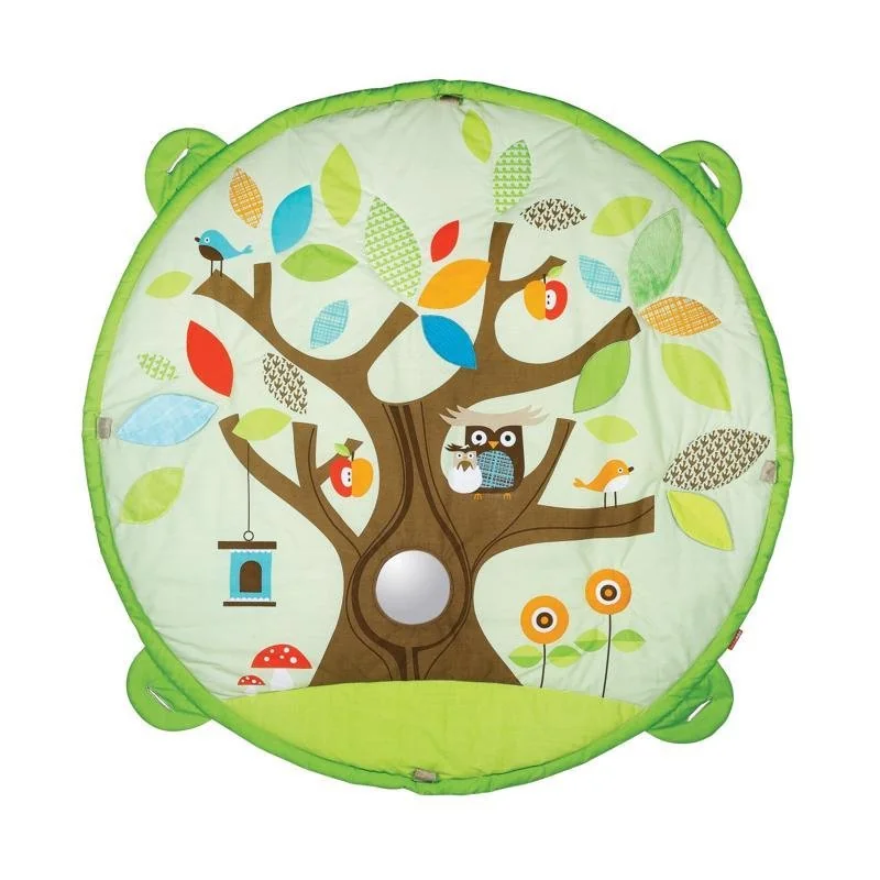 SKIP HOP Deka na hraní 5 hraček, polštářek Treetop Friends green-brown 0m+