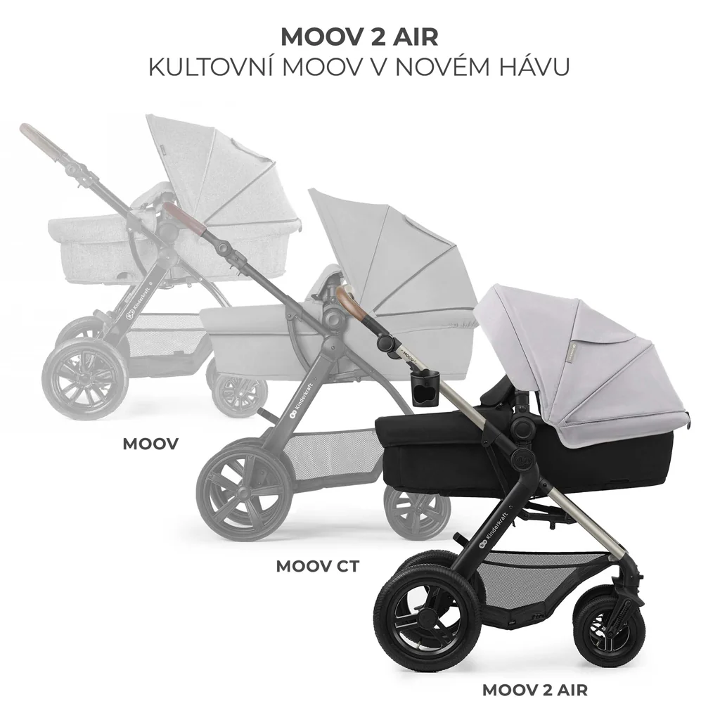Kinderkraft Kočárek kombinovaný Moov 2 Air 3v1 Moonlight Grey