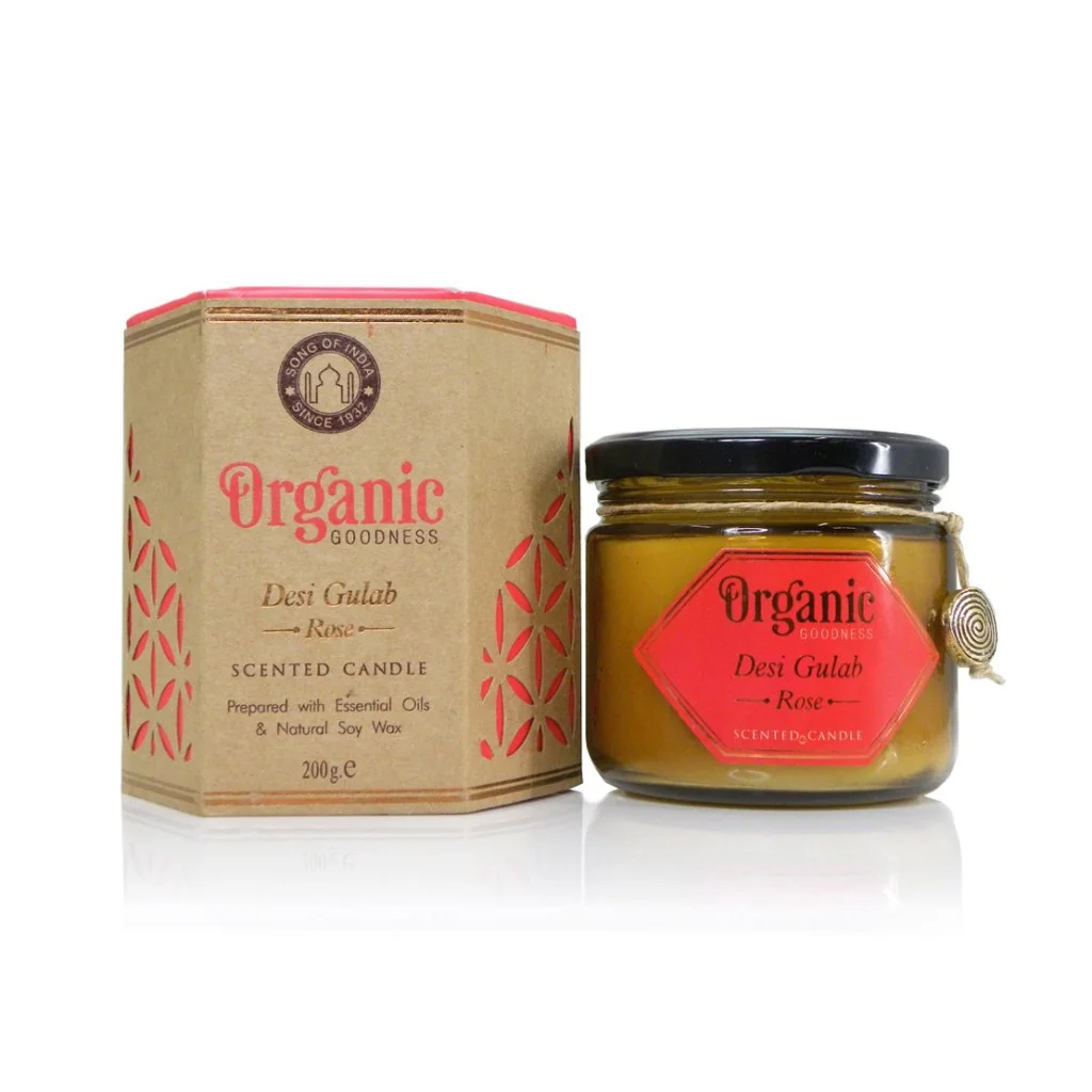 Song of India Vonná svíčka Organic Goodness - Desi Gulab Rose