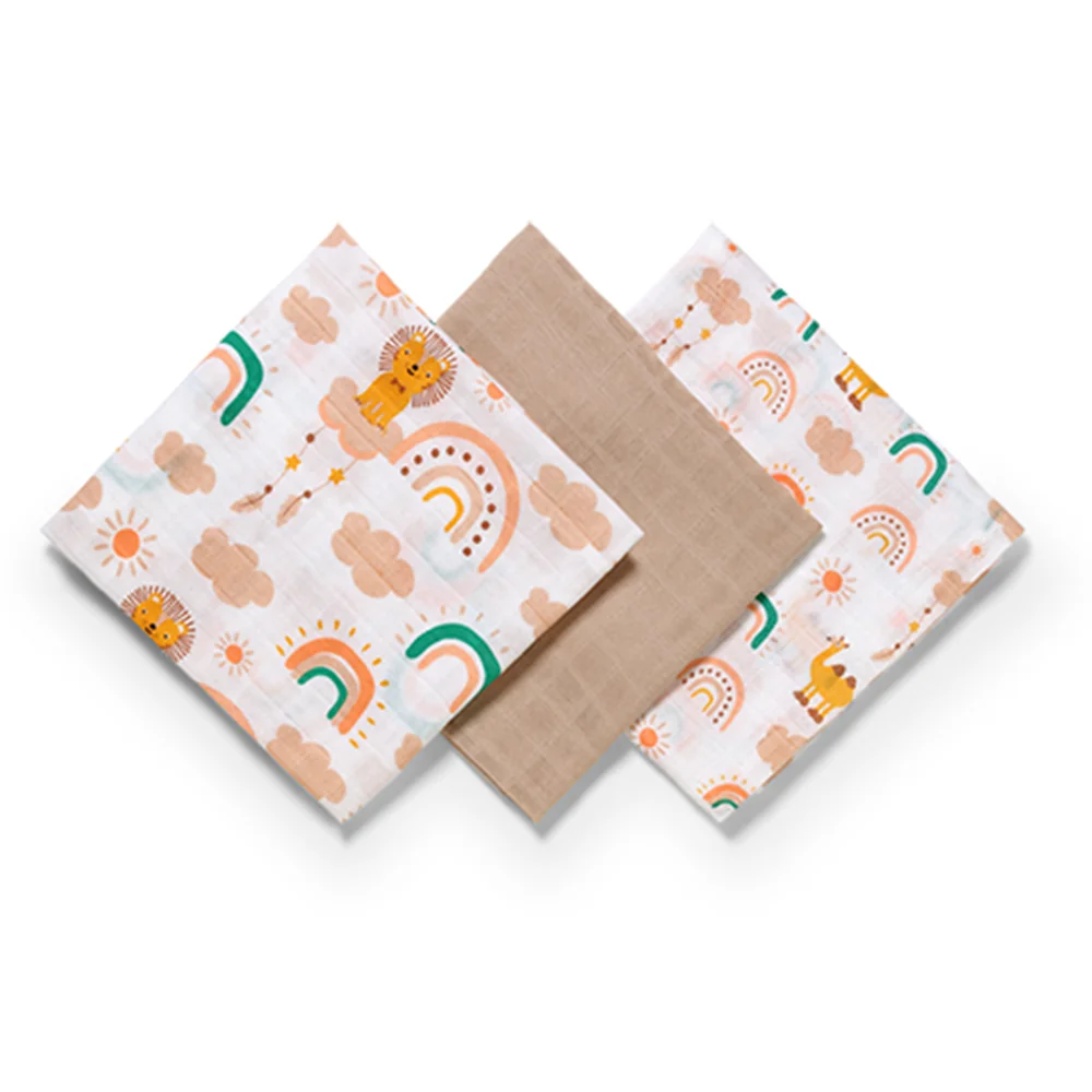 Babyono Pleny mušelínové Super soft 3 ks béžové