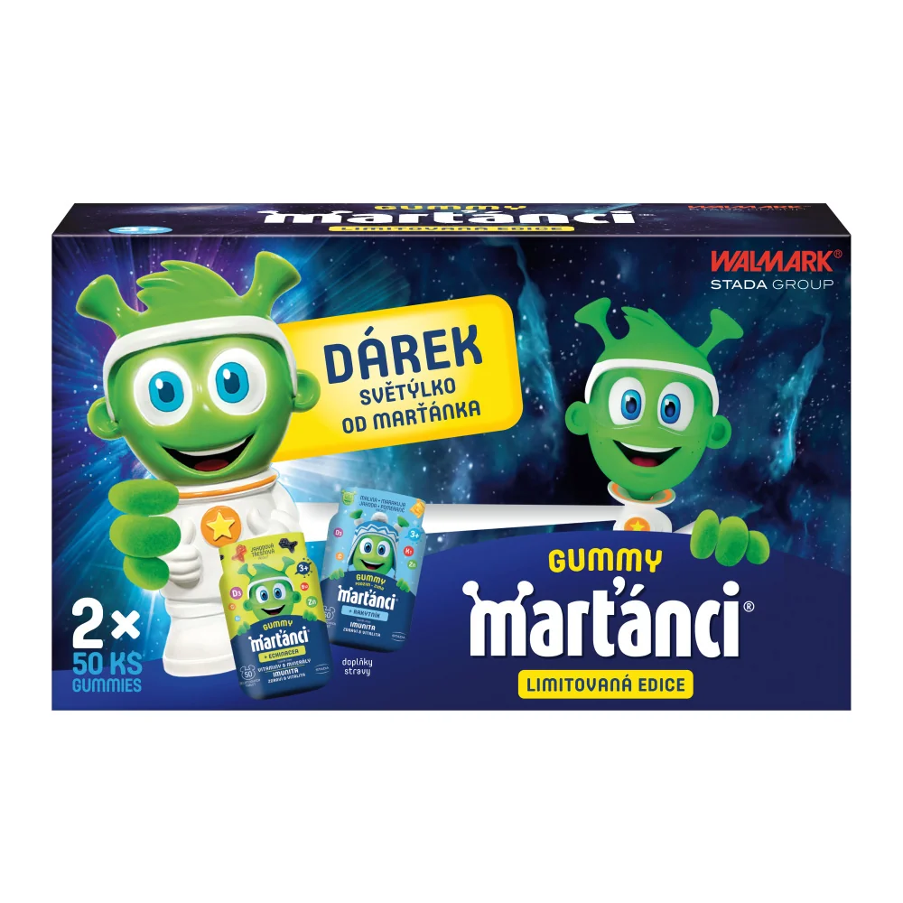 Marťánci Gummy 2x50 ks + světýlko