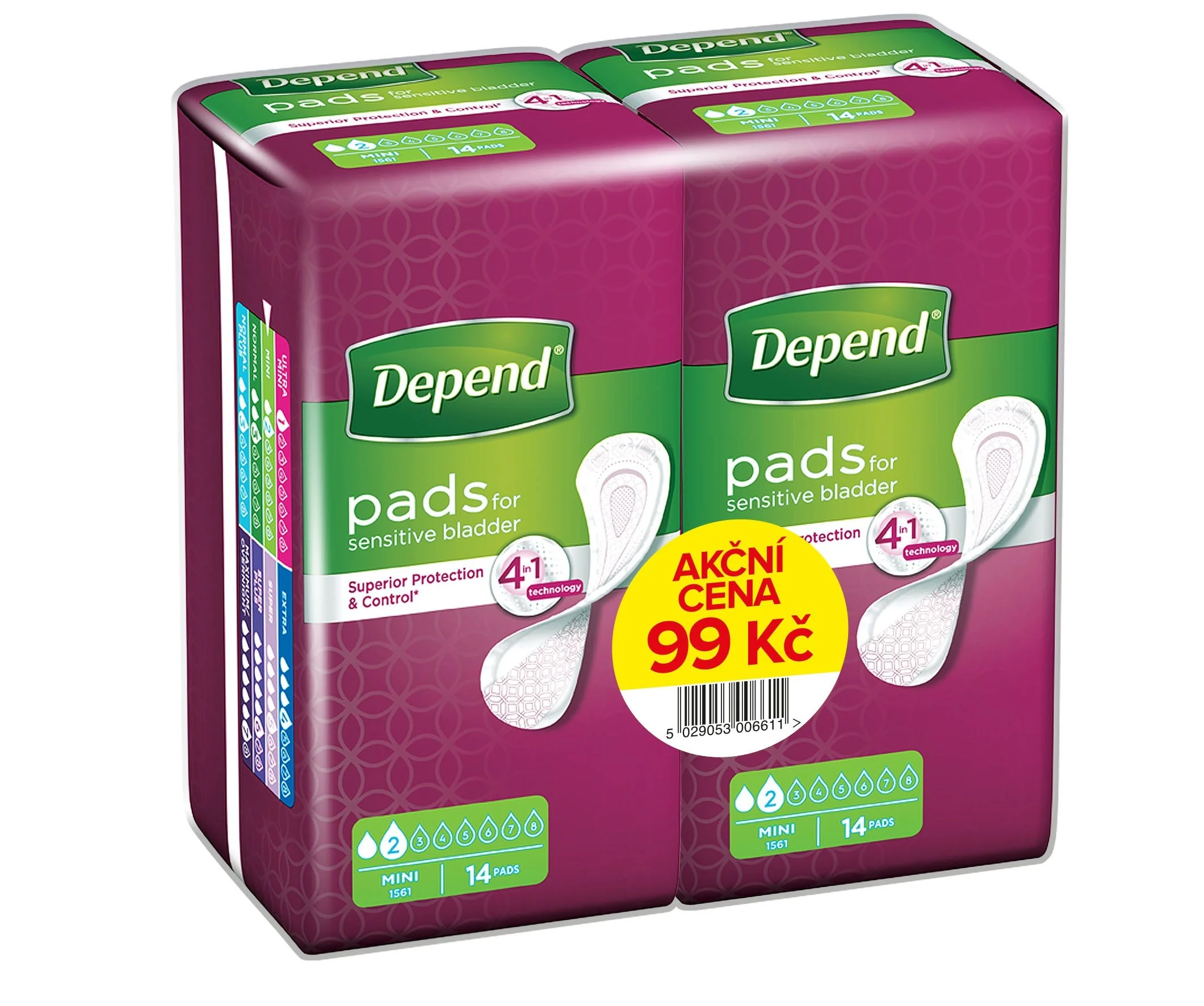Depend Mini inkontinenční vložky 2x14 ks