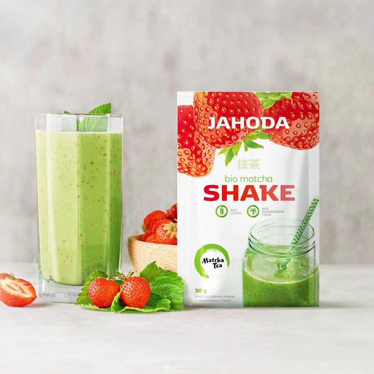Matcha Tea Bio Shake jahoda 30 g