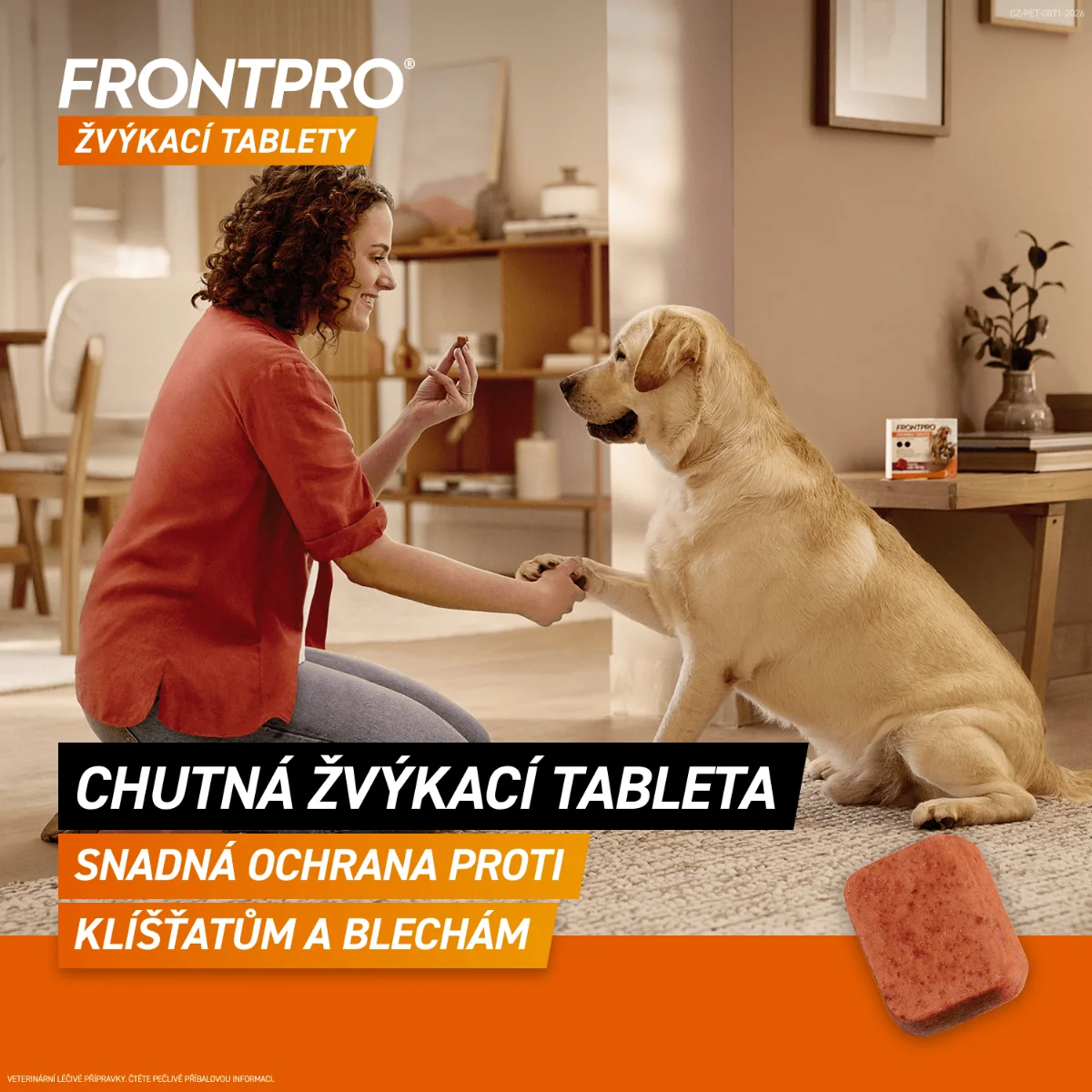 FRONTPRO Žvýkací tablety pro psy 25–50 kg 136 mg 3 tablety