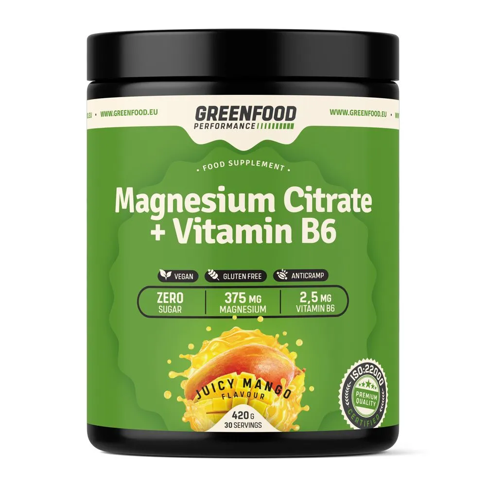 GreenFood Performance Magnesium Citrate + Vitamin B6 Juicy mango 420 g