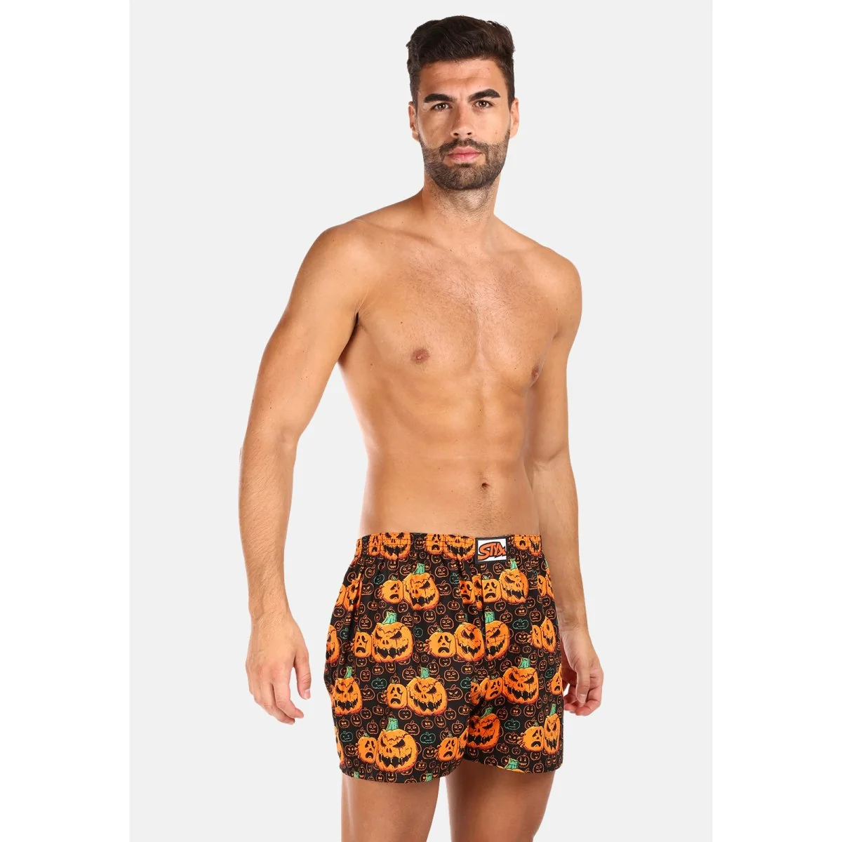 Styx Pánské trenky art klasická guma Halloween dýně (A1755) XXL