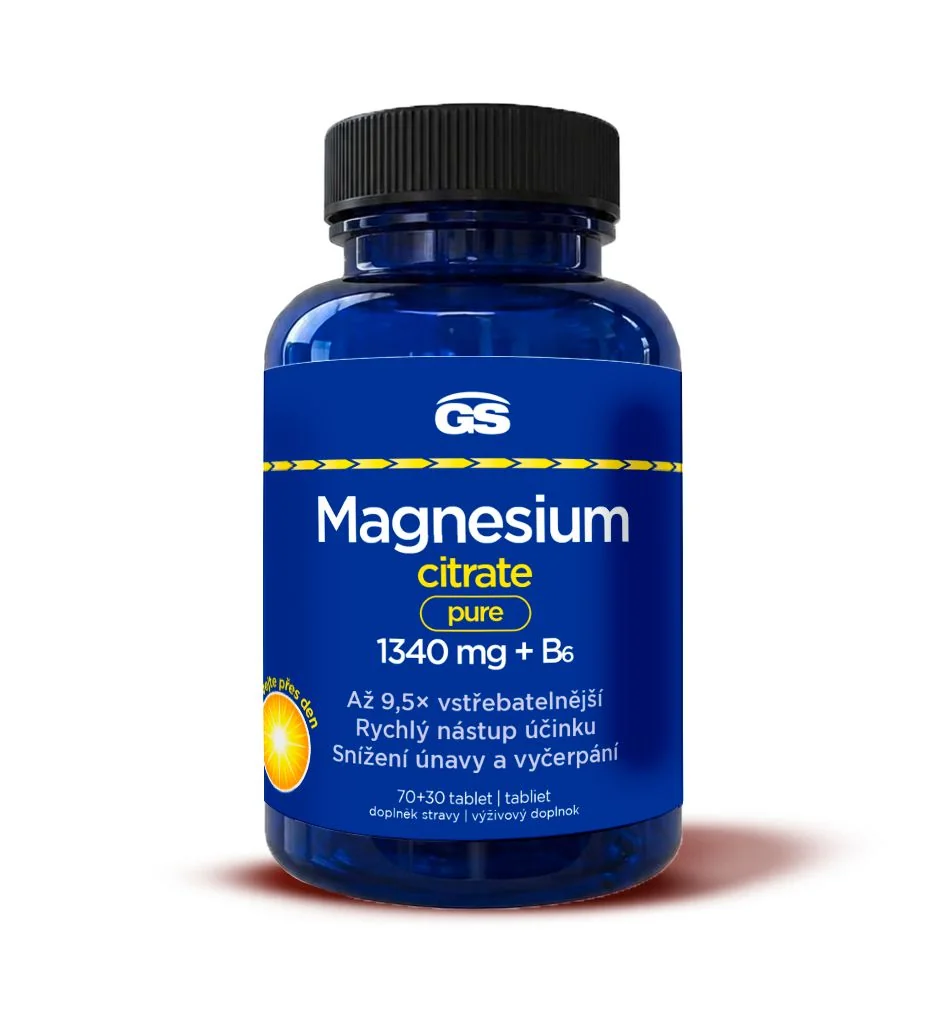 GS Magnesium citrát pure 1340 mg + B6 70+30 tablet