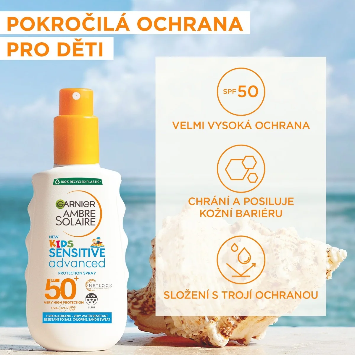 Garnier Ambre Solaire Kids Sensitive Advanced SPF50+ sprej 150 ml