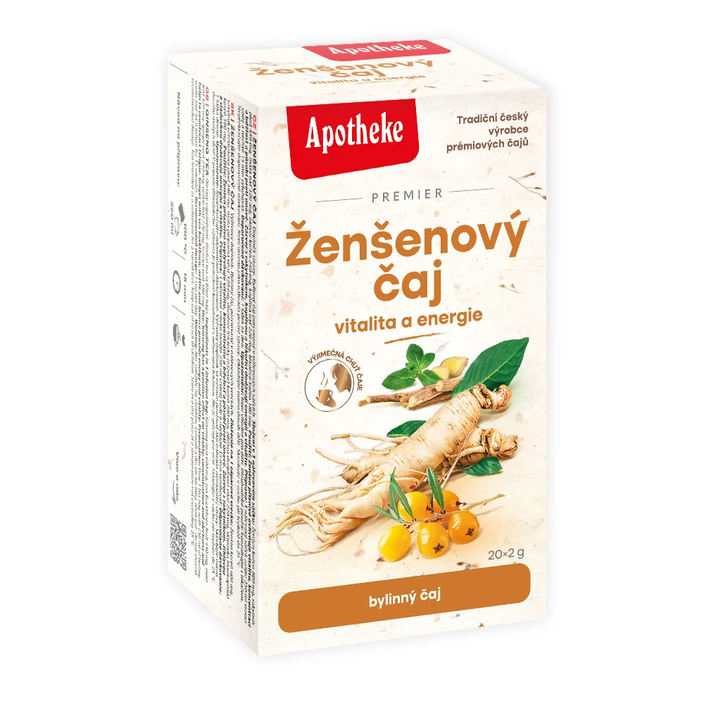 Apotheke Ženšenový čaj vitalita a energie nálevové sáčky 20x2 g