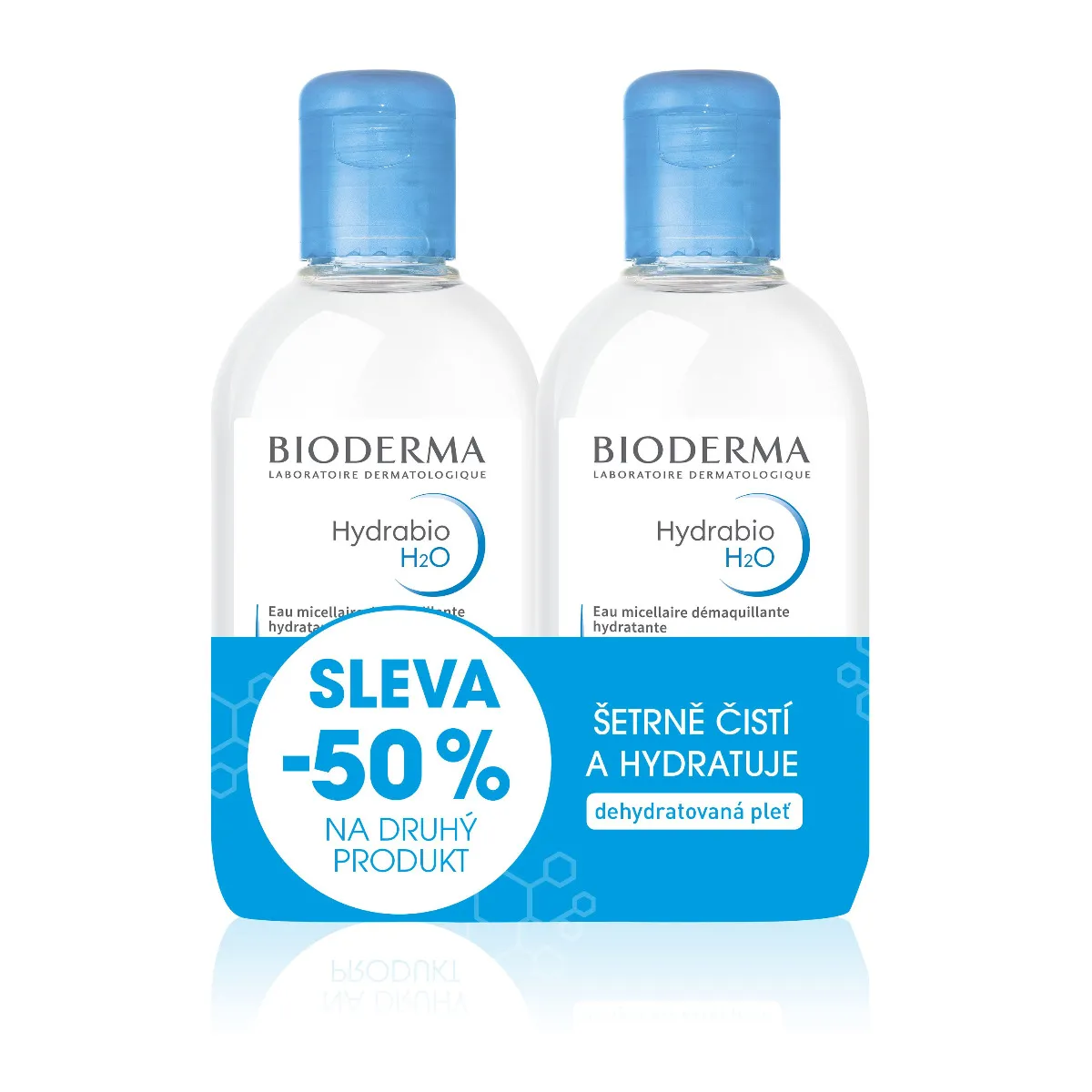 BIODERMA Hydrabio H2O micelární voda 250 ml 1+1 Festival