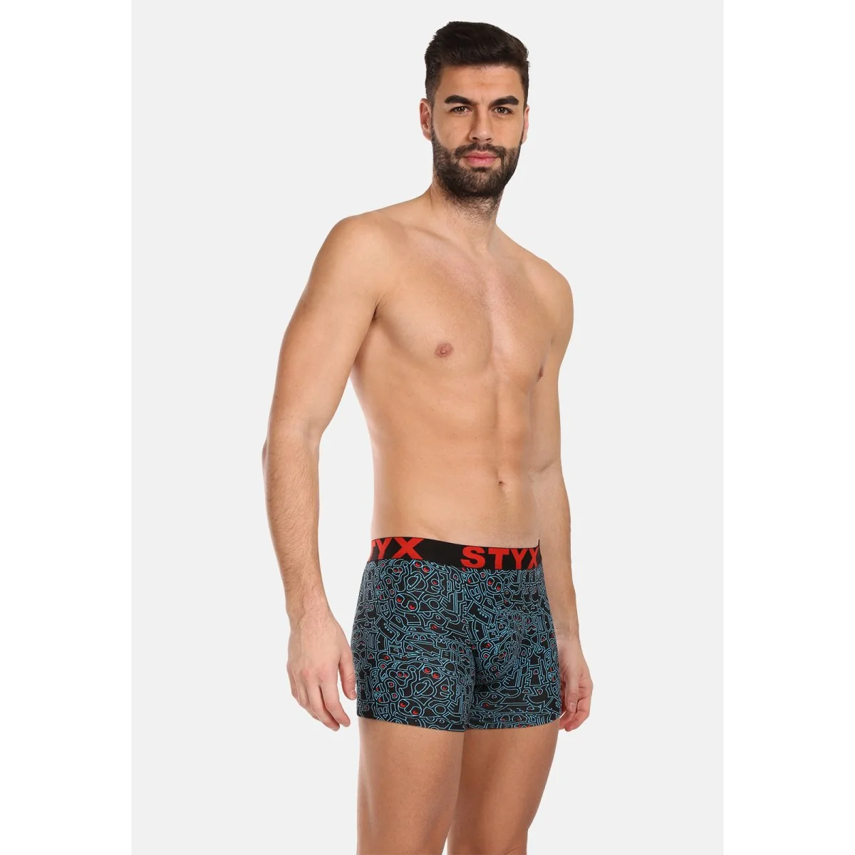 Styx Pánské boxerky long art sportovní guma doodle (U1256/2) M