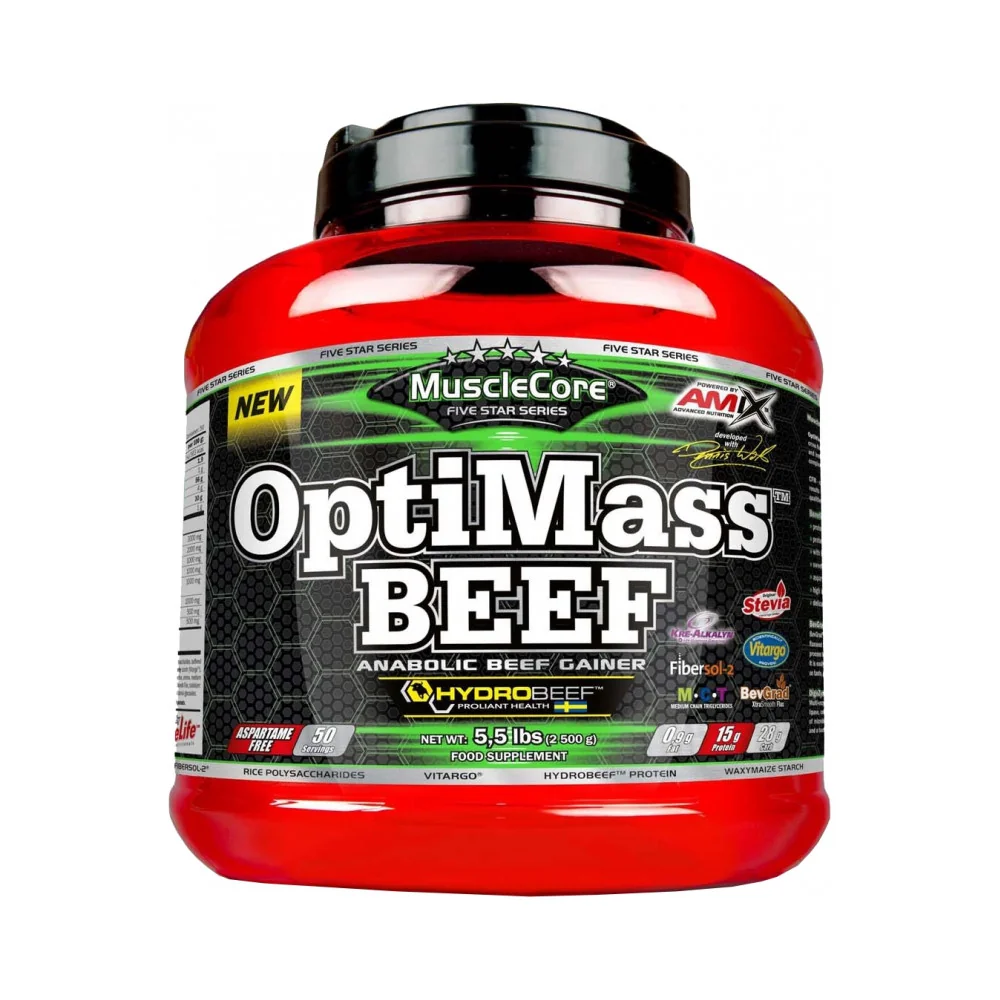Amix Nutrition OptiMass Beef 2500 g čoko-kokos 2500 g čoko-kokos