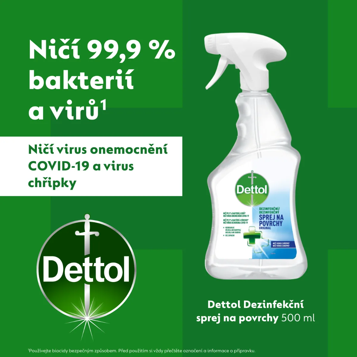 Dettol Antibakteriální sprej na povrchy 500 ml