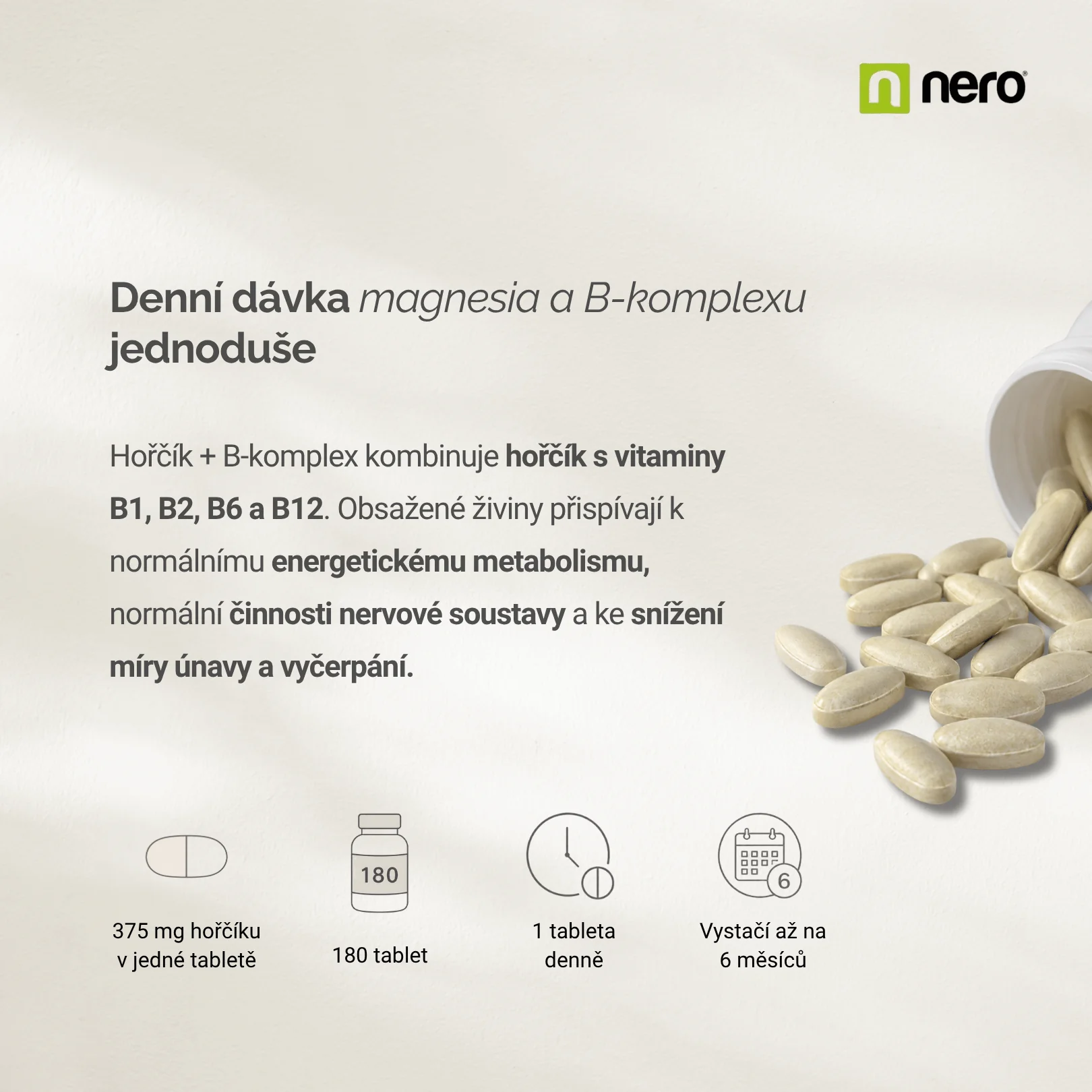 NERO Magnesium + B-Komplex 180 tablet