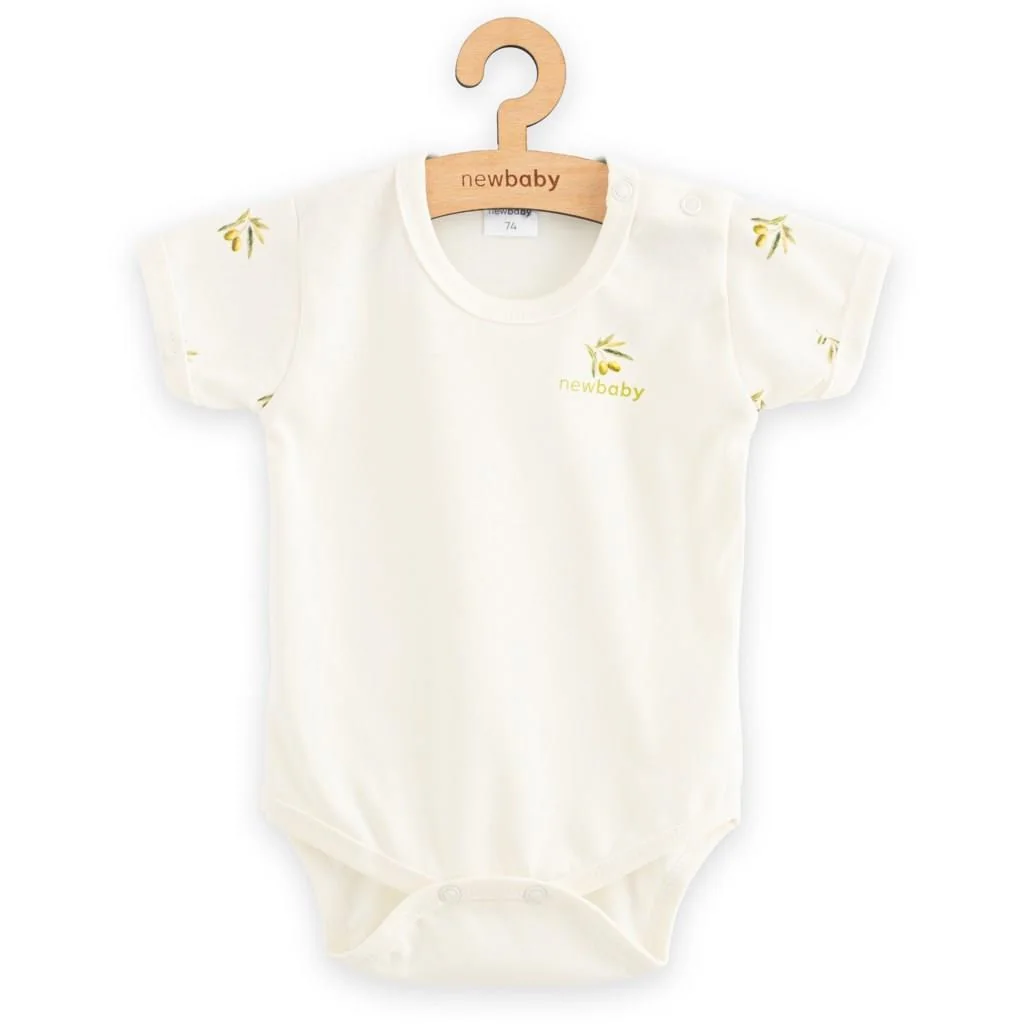 New Baby Kojenecké body s krátkým rukávem z organické bavlny Olivy, vel. 80 (9-12m)