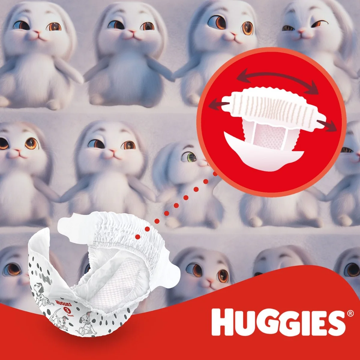 Huggies Little Movers 3 4-9 kg jednorázové plenky 56 ks