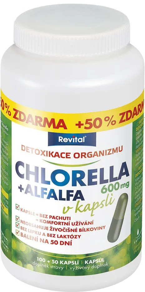 Revital Chlorella + alfalfa 600 mg 100+50 kapslí
