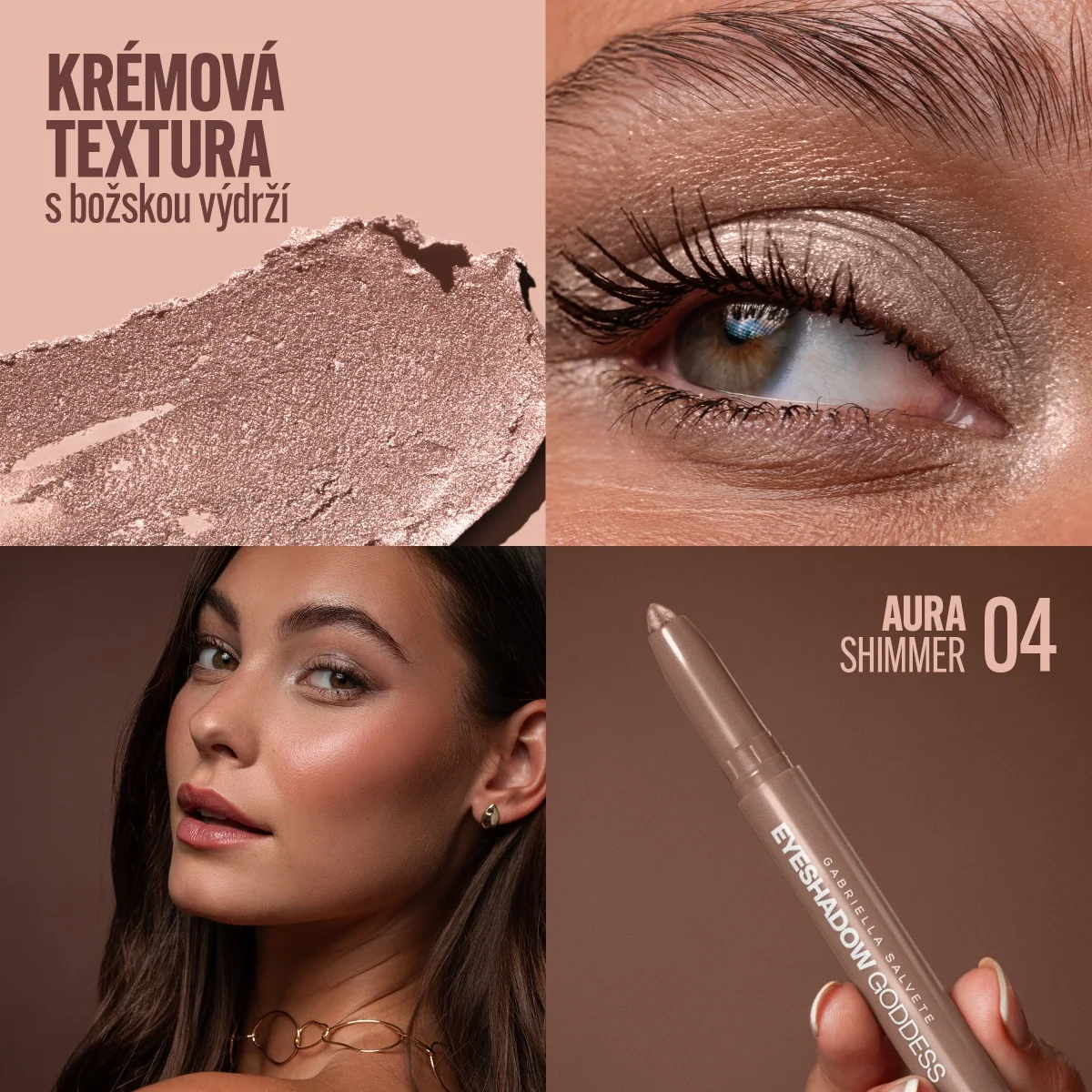 Gabriella Salvete Goddess Eyeshadow Shimmer 04 Aura oční stíny 1,3 g