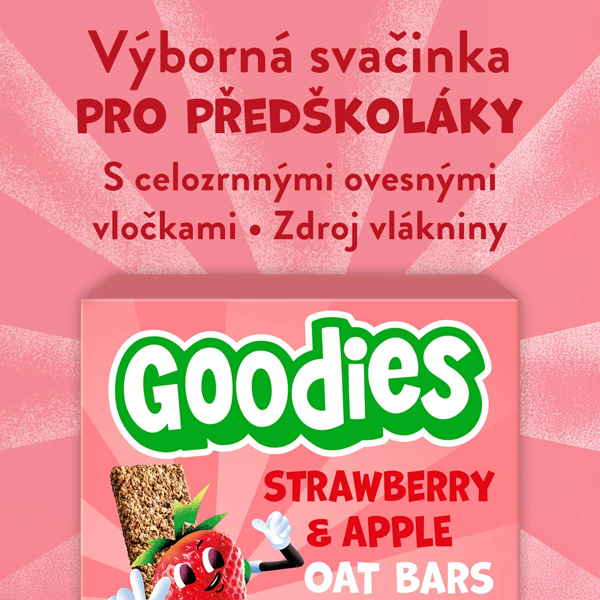 Goodies Ovesné tyčinky Jahody a jablko 6x23 g