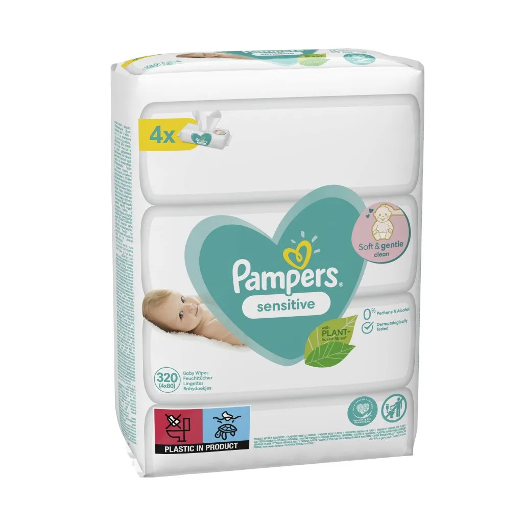 Pampers Sensitive vlhčené ubrousky 4x80 ks