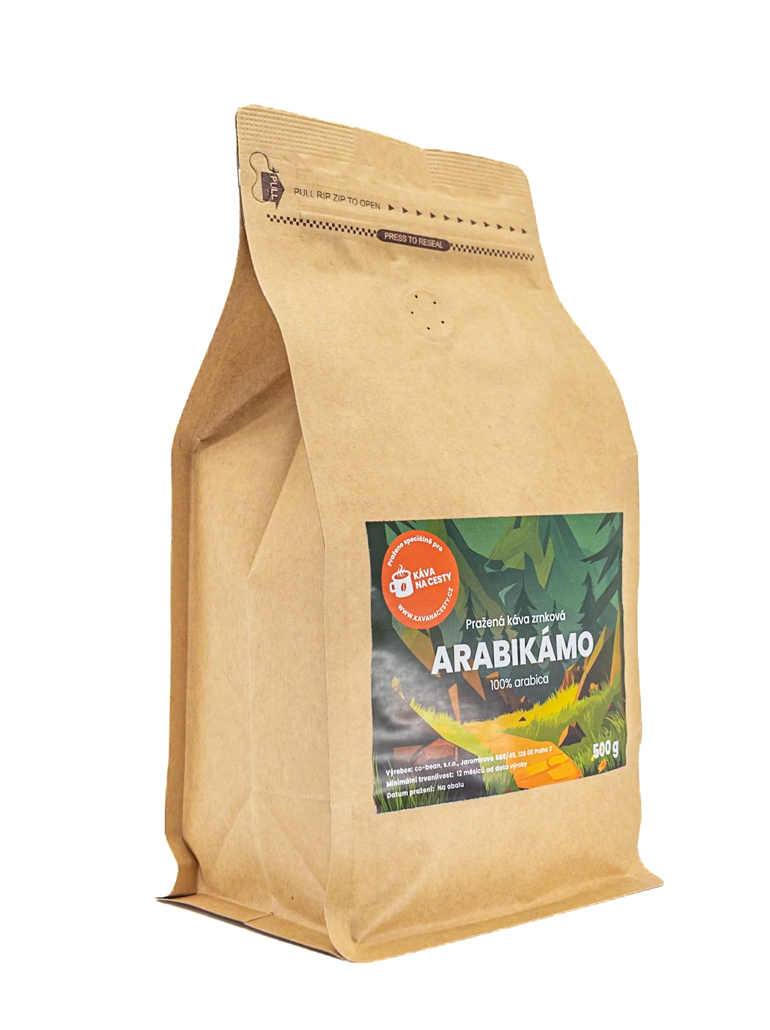 Káva na cesty Arabikámo 500 g Zrnková káva
