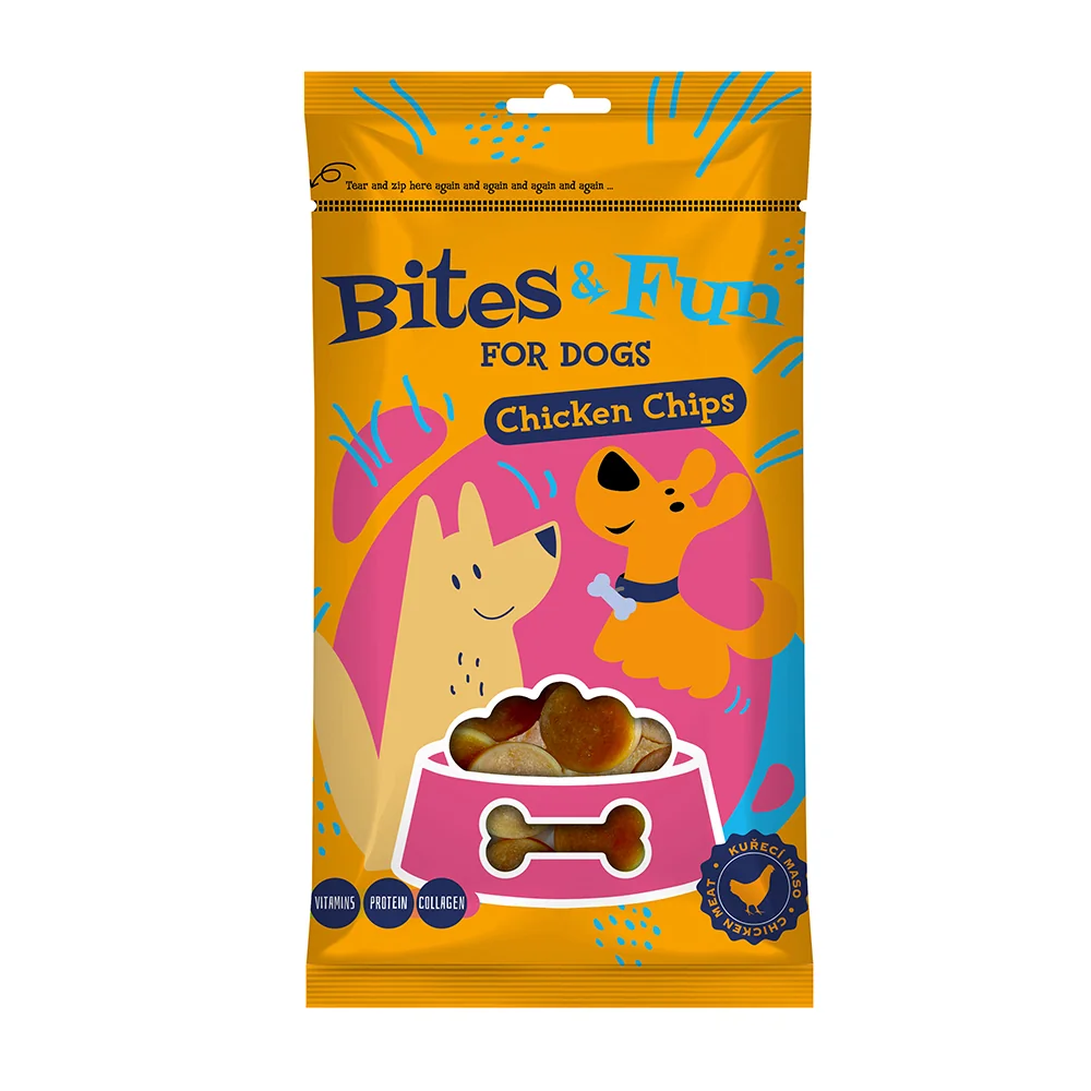 Akinu BITES & FUN Kuřecí chipsy pamlsek pro psy 10 x 85 g
