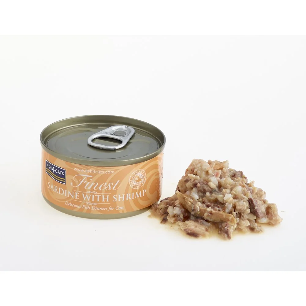 Fish4Cats Konzerva pro kočky Finest sardinka s krevetami 70 g