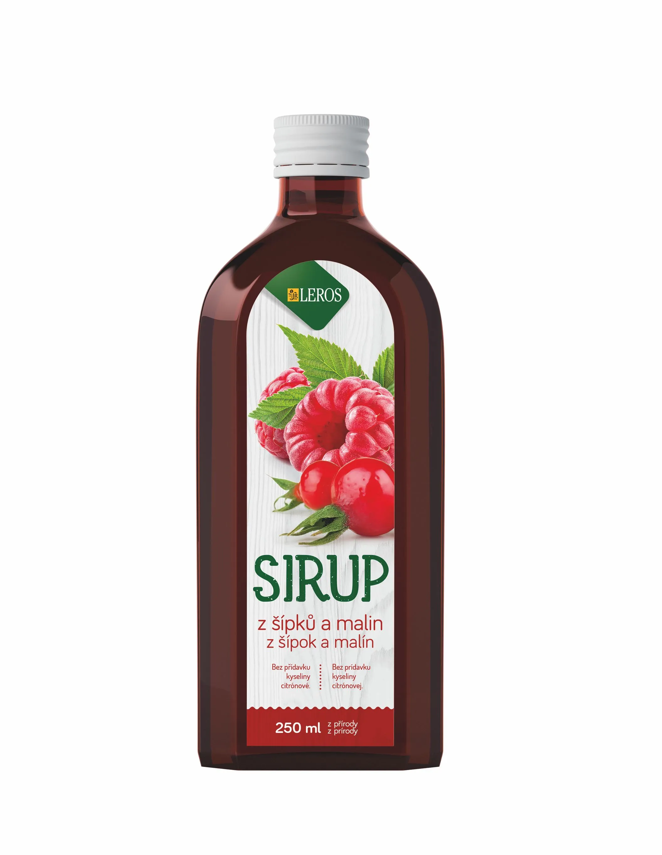 Leros Sirup z šípků a malin 250 ml