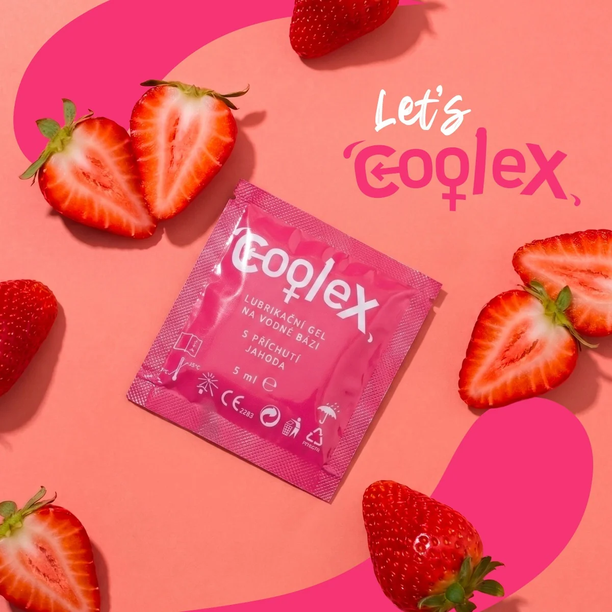 Coolex Lubrikační gel na vodní bázi jahoda 20x5 ml