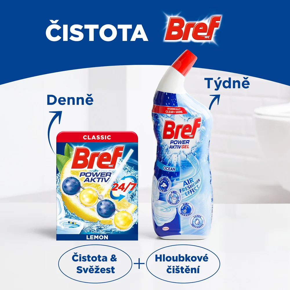 Bref WC blok Power Aktiv Lemon 4x50 g