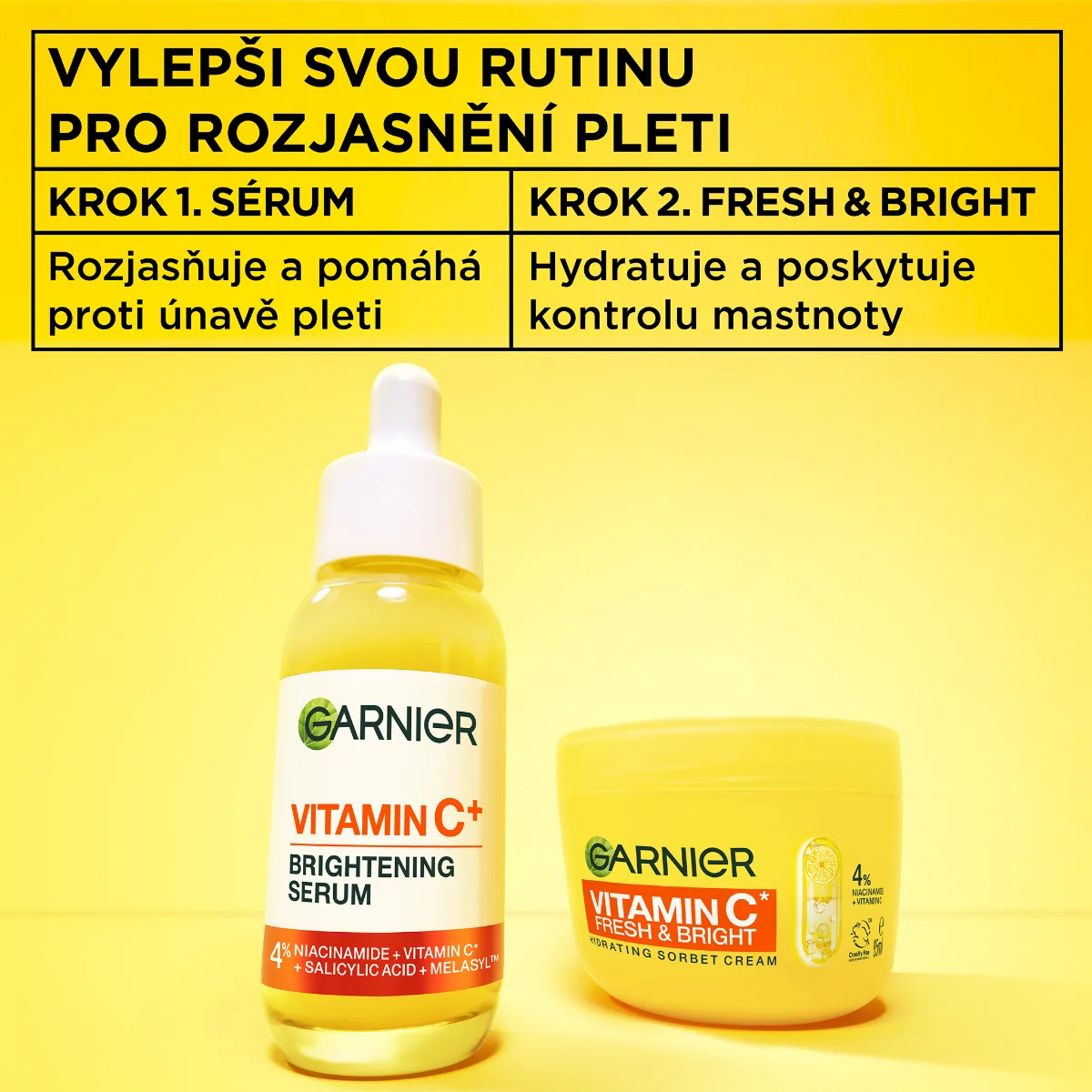 Garnier Vitamin C* Fresh & Bright hydratační sorbet krém 85 ml