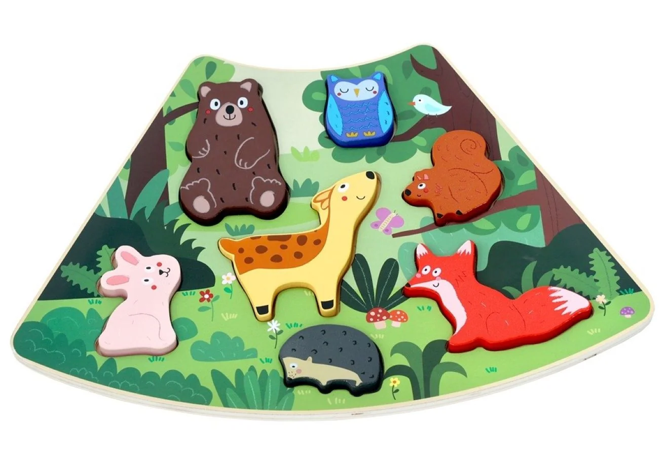 2Kids Toys Dřevěné puzzle Lesní zvířátka propojitelné, 7 dílů