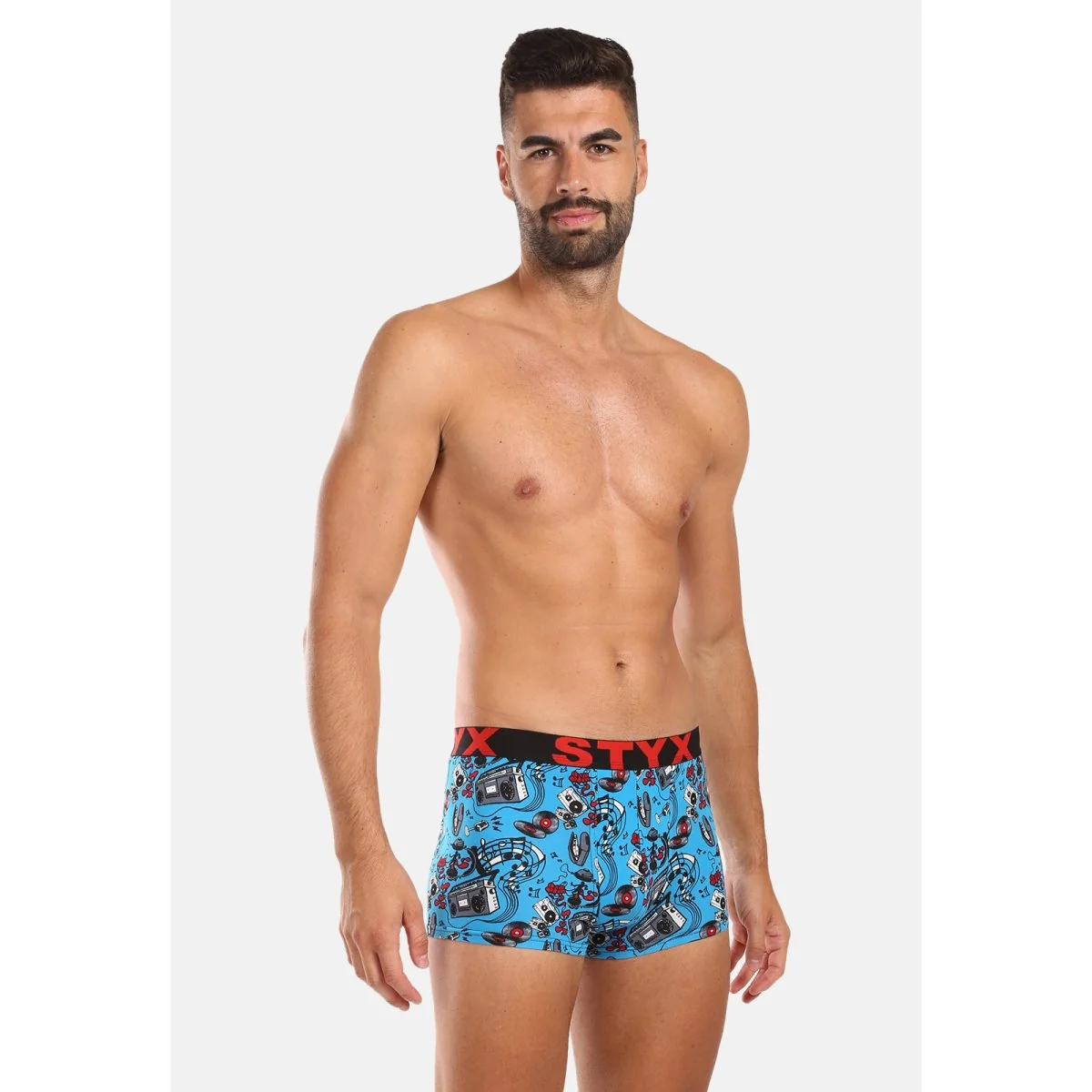 Styx Pánské boxerky art sportovní guma hudba (G1558) XL