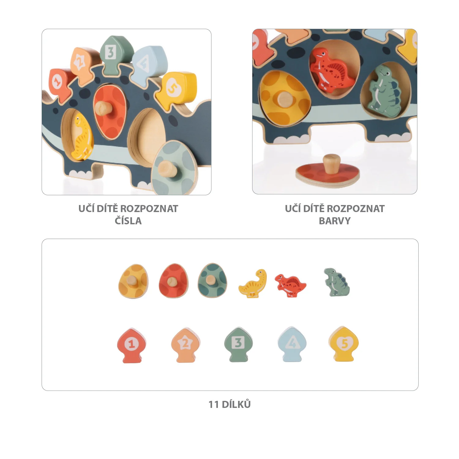 Zopa Dřevěné puzzle dinosaurus, Wood