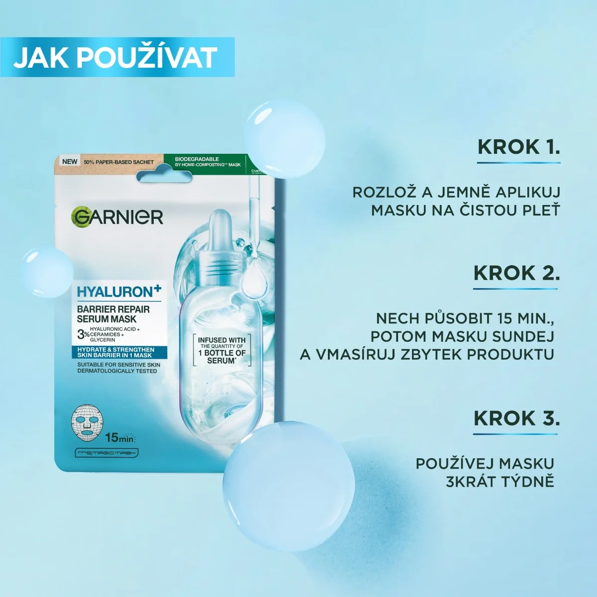 Garnier HYALURON+ textilní pleťová maska 28 g