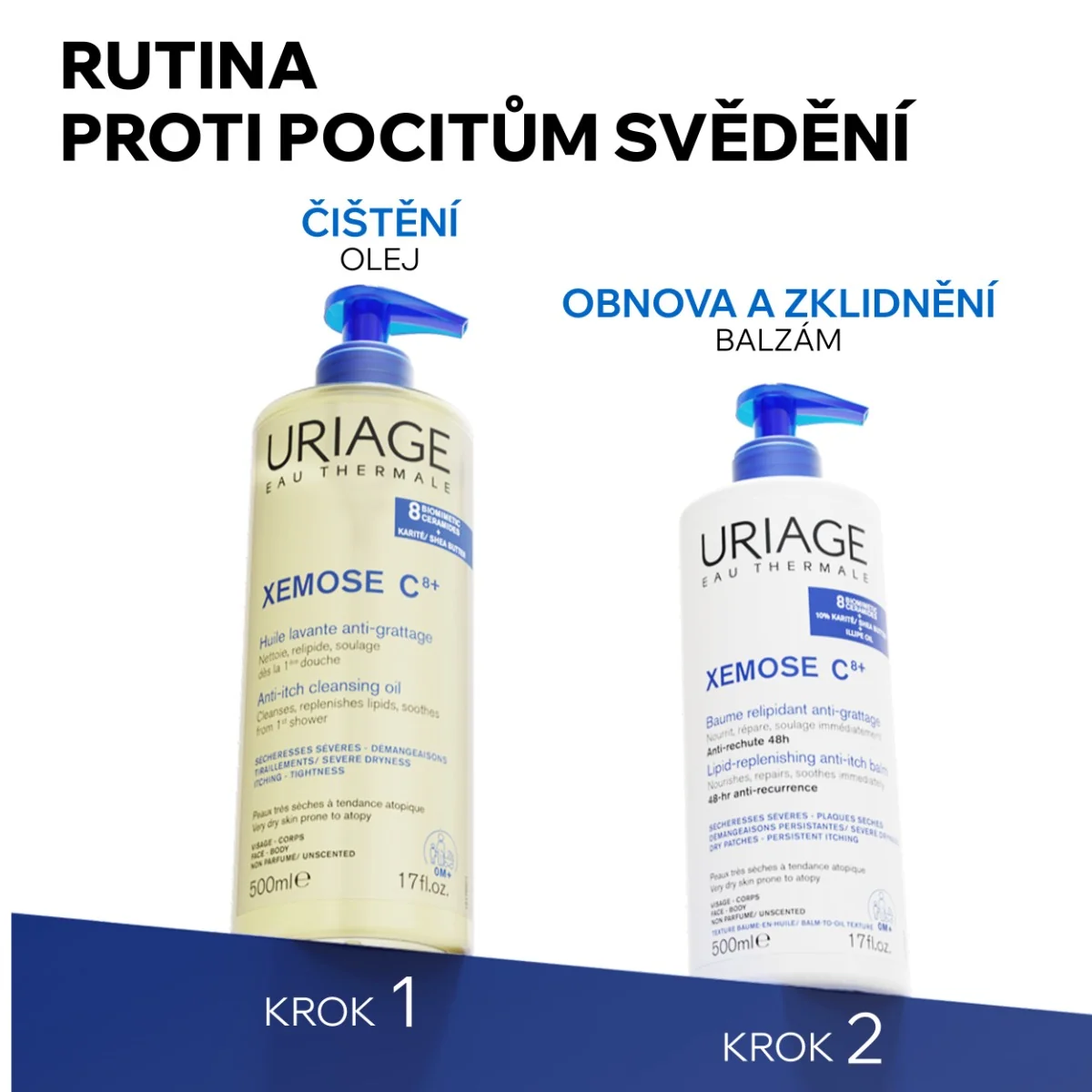 Uriage Xémose C8+ Zklidňující olejový balzám 500 ml