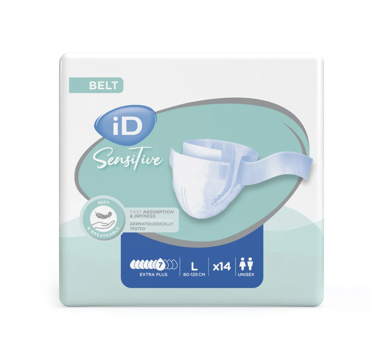iD Sensitive Belt Large Extra Plus inkontinenční pleny 14 ks