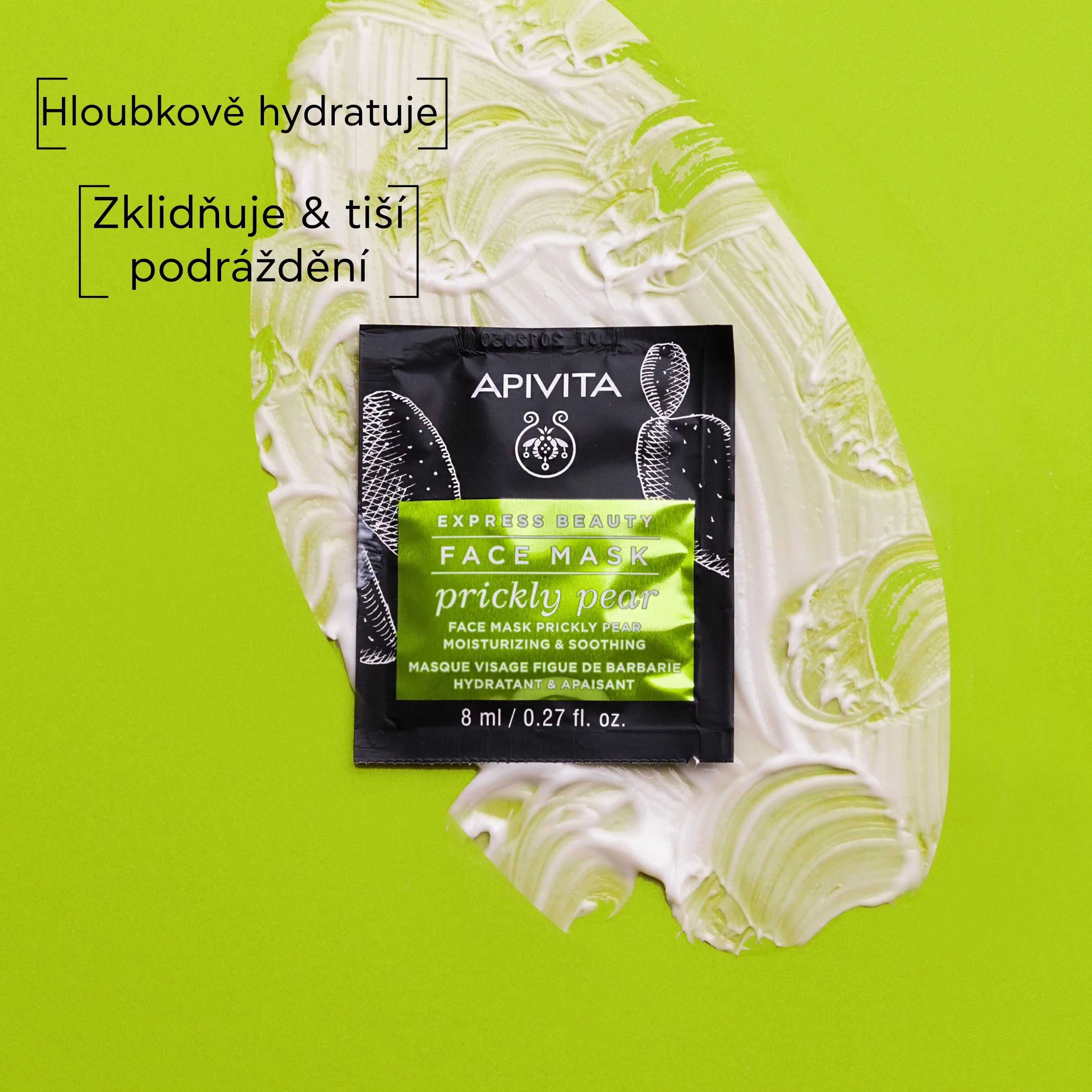 APIVITA Express Beauty Prickly Pear zklidňující pleťová maska 2x8 ml