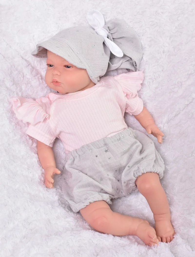 Baby Nellys Mušelínové letní kraťasky Stars, šedé, vel. 92/98 vel. 92/98